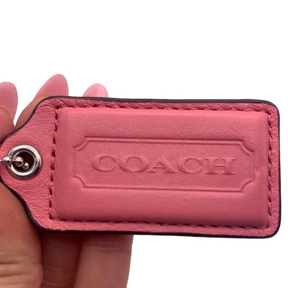 2" COACH Pink Fob Bag Charm Hang tag Hangtag - Picture 1 of 2